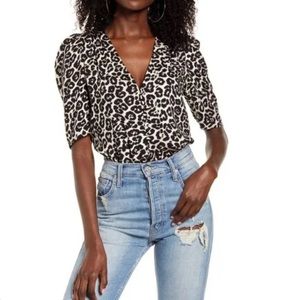 AFRM leopard-print bodysuit size XL